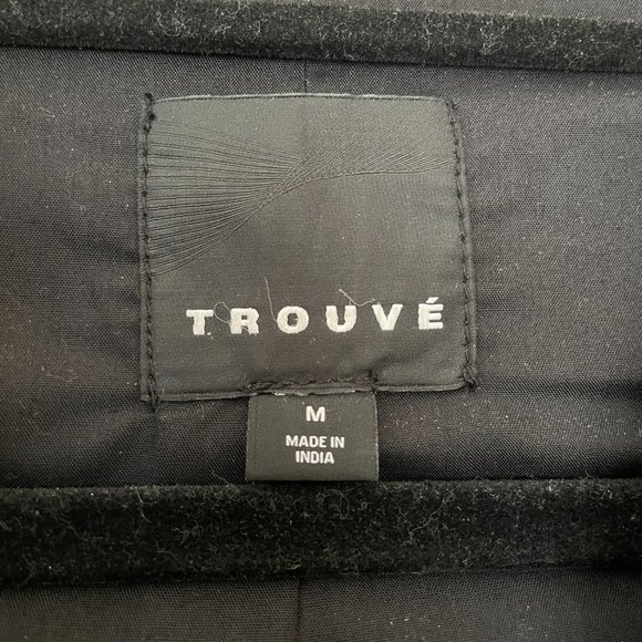 Trouve Hooded Leather Jacket Black Medium - Picture 3 of 3